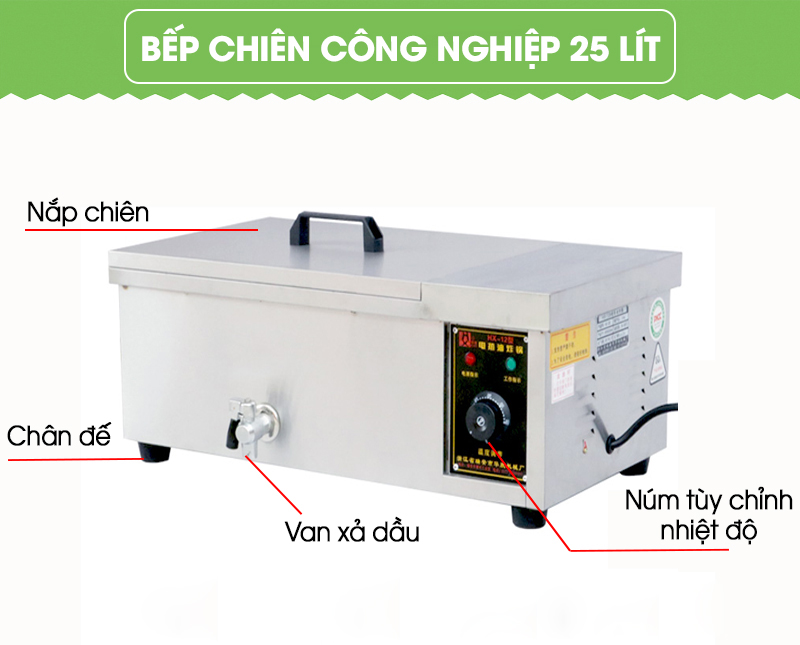 Bếp chiên, nhúng khoai tây, gà rán, thực phẩm công nghiệp 25L NEWSUN - Hàng chính hãng