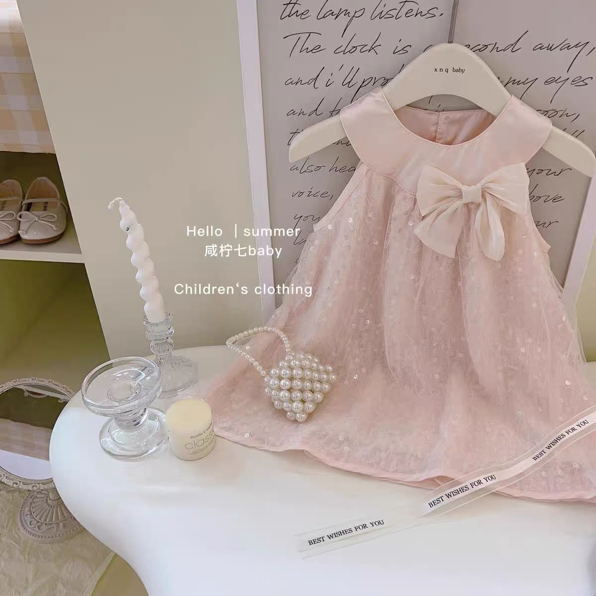 Váy công chúa bé gái sát nách, Đầm dự tiệc cho bé 1-6 tuổi đính kim sa lấp lánh vải ren cao cấp điệu đà đáng yêu