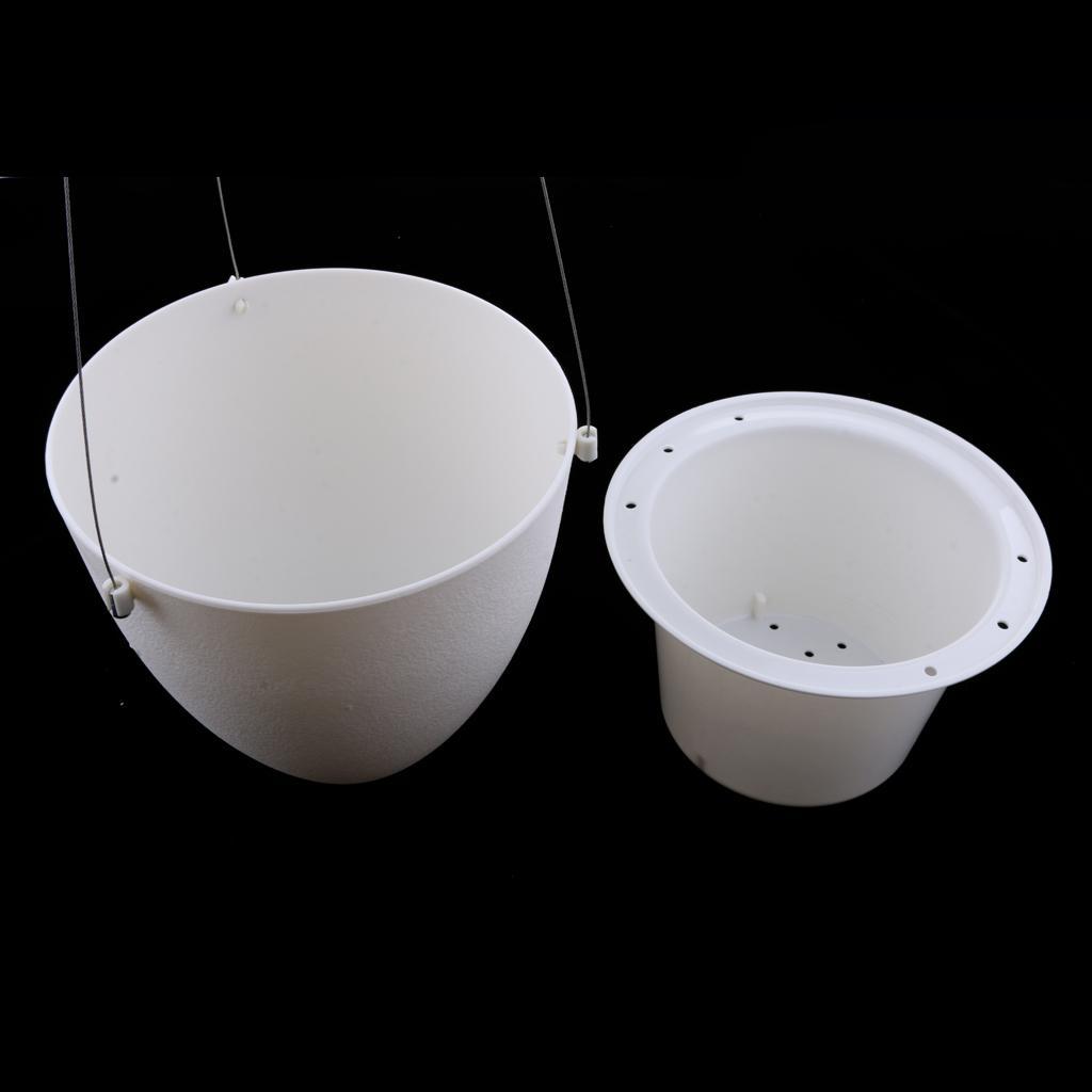 2x Hanging Self Watering Pot Flower Planter Garden Home Decoration W / Chain