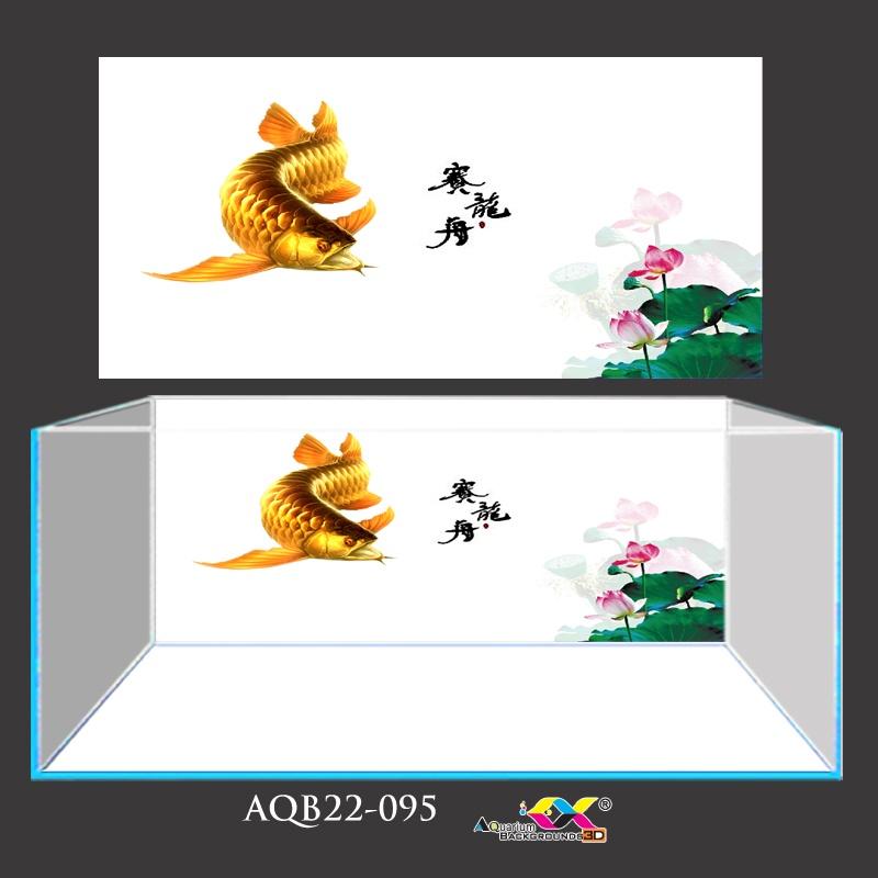 Tranh Dán Bể Cá - Cá Rồng Và Sen - AQB22-095