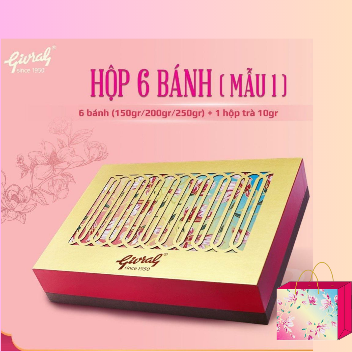 Hộp 6 Bánh Trung Thu Givral Như Ý (150gr)