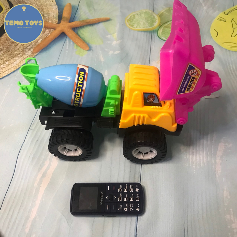 Đồ chơi Ô Tô Xe Ben Trộn Bê Tông Máy Xúc Xe Công Trình cho bé trai Temo Toys