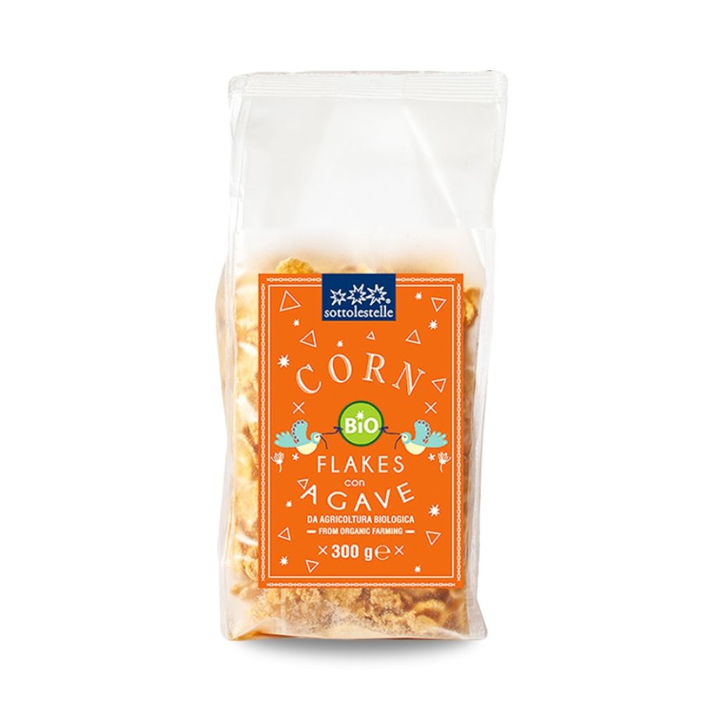 Ngũ cốc hữu cơ bắp ngô siro cán dẹp Sottolestelle 300g Organic Corn Flakes Agave