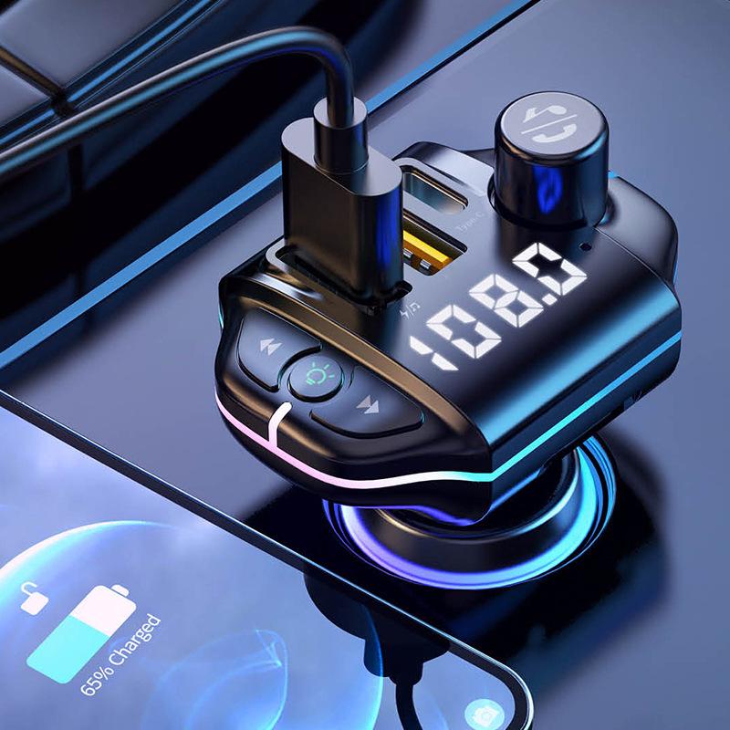 Bầu không khí ánh sáng FM Trình phát Bluetooth 5.0 Bộ sạc xe hơi MP3 Máy nghe nhạc Bluetooth