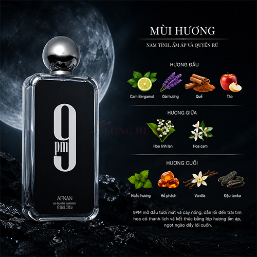 Nước hoa Afnan 9 PM EDP (100ml) - Hàng chính hãng