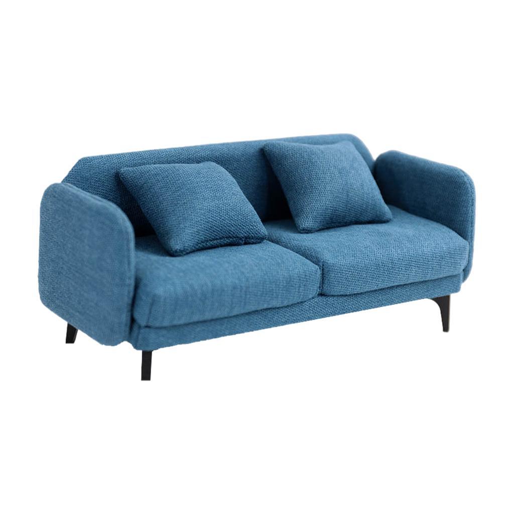 1:12 Miniature Dollhouse Double Sofa Dollhouse Bedroom Furniture