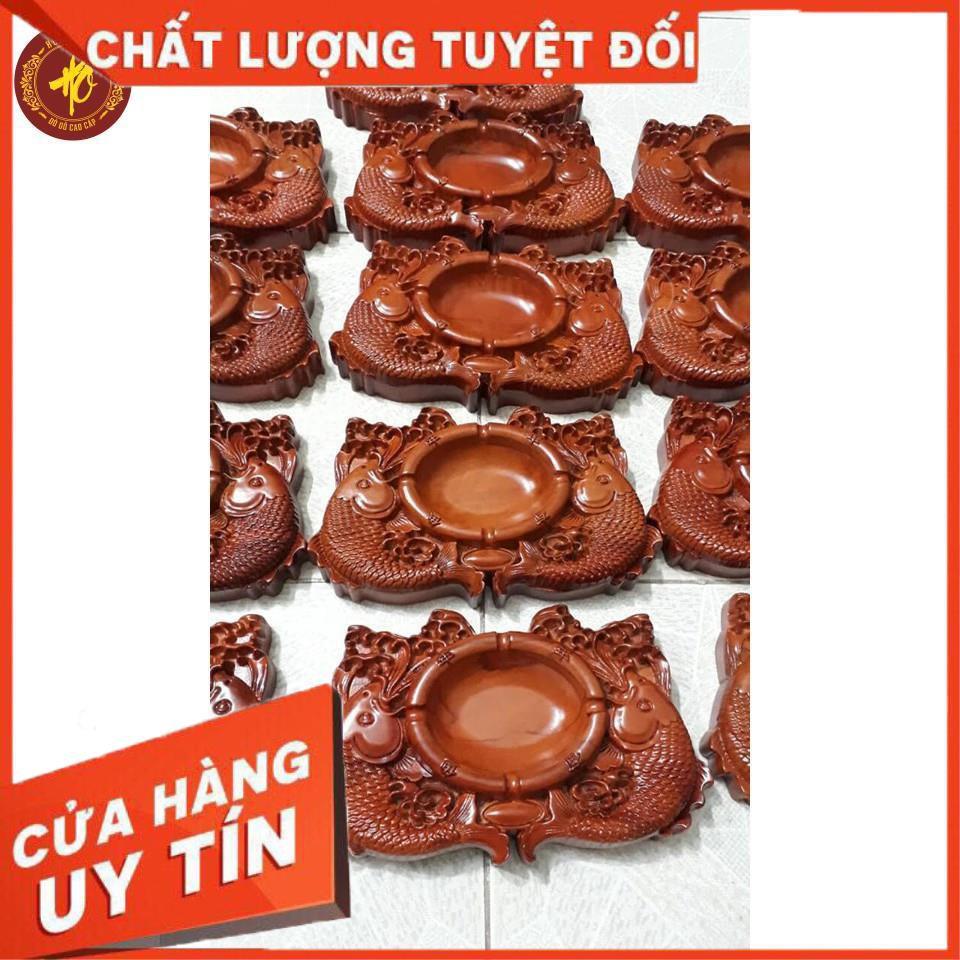 Gạt tàn gỗ hương hình rồng đục tay liền khối siêu đẹp