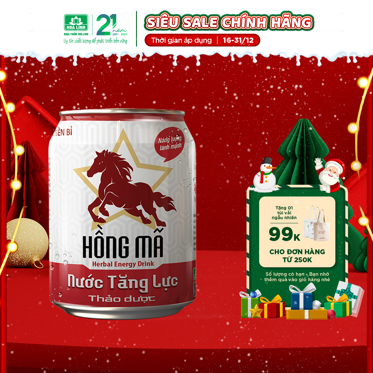 Nước tăng lực thảo dược Hồng Mã