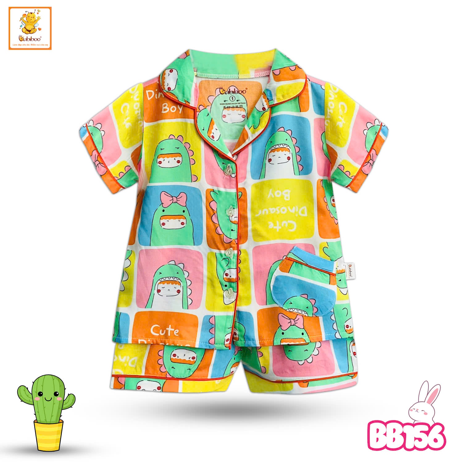 Pijama bé gái Babiboo bộ ngủ bé gái vải tole 2 da mịn màng, thoáng khí , họa tiết dễ thương BB156