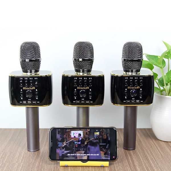 MICRO KARAOKE BLUETOOTH HÀN QUỐC MIRACLE M70 ,Hát trên nền nhạc ca sỹ trình bày, kết nối 2 micro M70 trên cùng một điện thoại để song ca - Hàng Chính Hãng