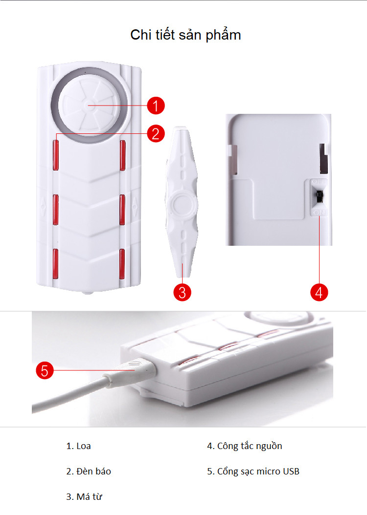 Báo Động Cửa Mở Điều Khiển Qua Điện Thoại KS-SF18S