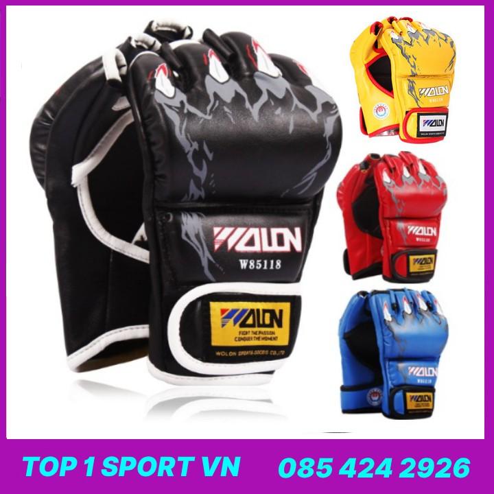 Combo găng bao tay đấm bốc boxing quyền anh MMA - Găng boxing zooboo + găng mma - Dành cho dân võ tổng hợp - B H 6 THÁNG