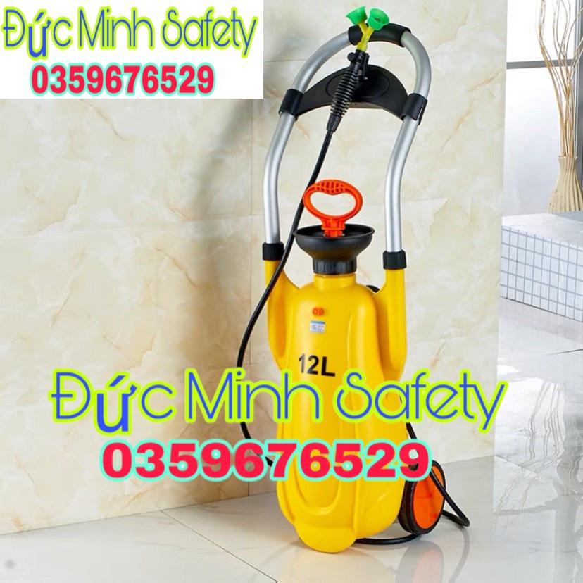 Bình rửa mắt khẩn cấp 12 lít loại di động - bồn rửa mắt khẩn cấp xe đẩy