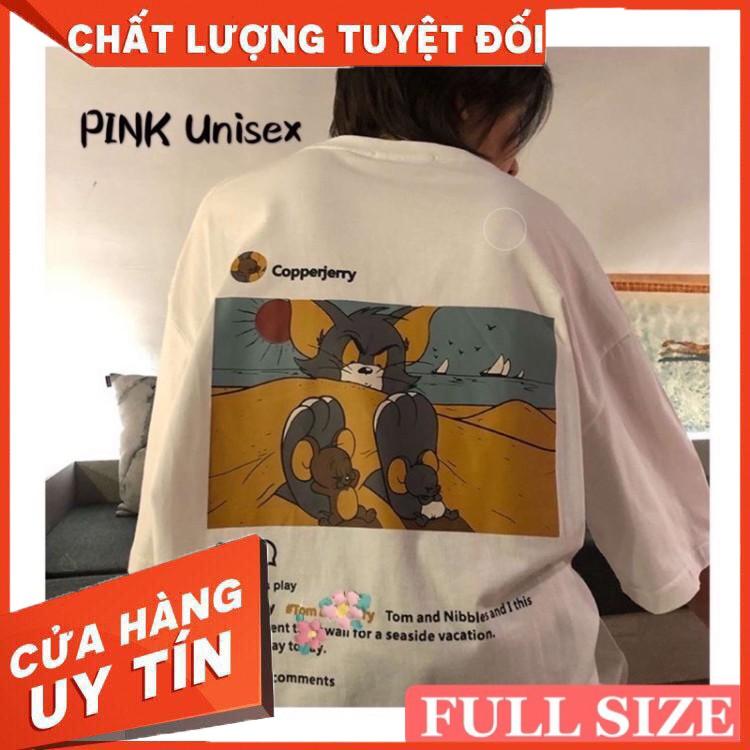 HÀNG CAO CẤP - Áo thun phông tay lỡ form rộng MÈO & CHUỘT Unisex - Hàng Cao Cấp