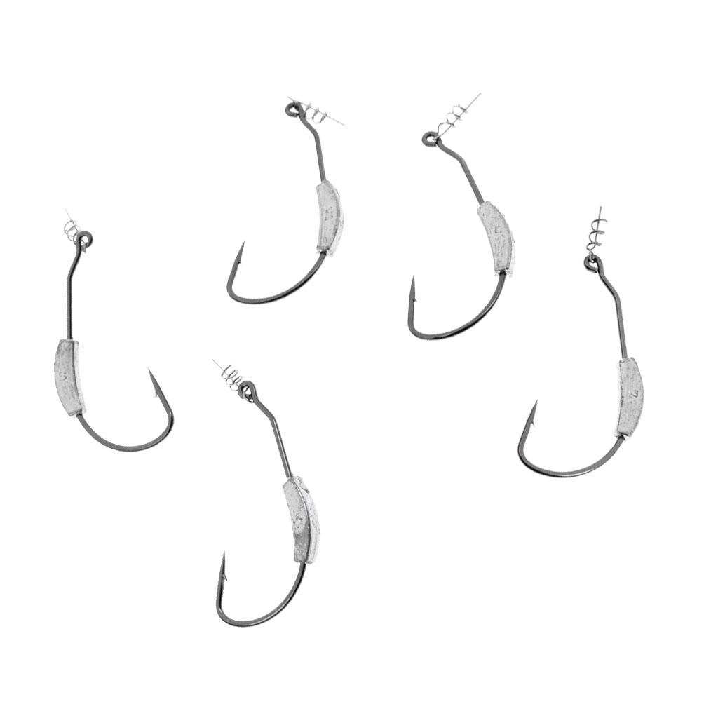 10pcs/set Twistlock Weighted Hooks High Carbon Steel Fishing Hooks