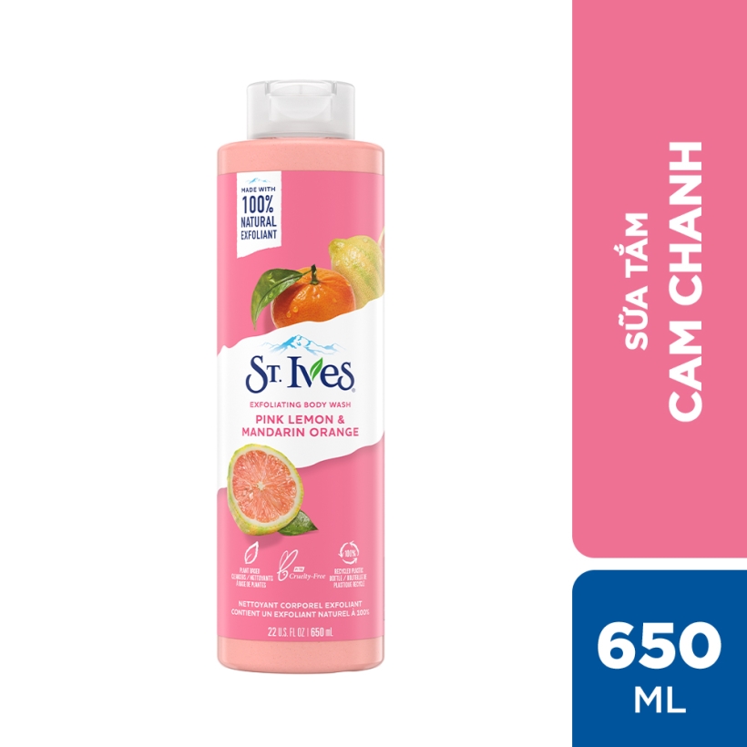 Combo 3 chai sữa tắm St.Ives Cam chanh 650ml