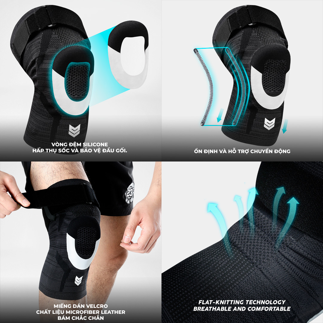 Băng gối Redikick Knee Shield Pro Phản quang  - BG23001