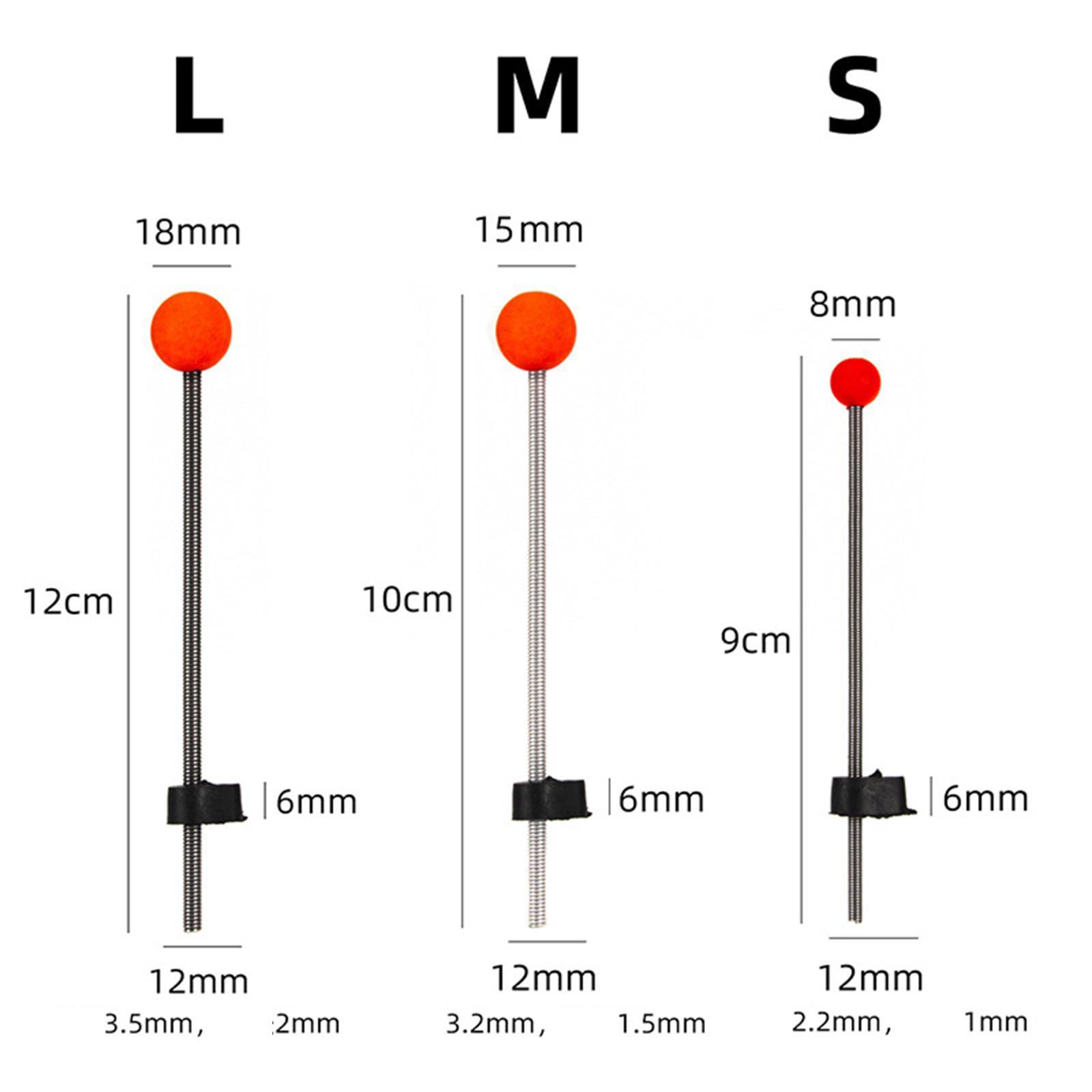 5Pcs Ice Fishing Rod Top Tip Auxiliary Threading Durable Portable Easy Using Red Ball Spring for Fishing Lakes Reservoirs Pond Winter