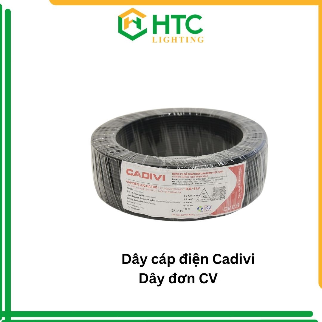 (Cuộn 100m- có hỏa tốc HCM) Cáp điện đơn các cỡ CV 1.0 1.25 1.5  2.5 3.5 4.0 5.5 6.0mm (màu ngẫu nhiên) -  hàng chính hãng CADIVI 