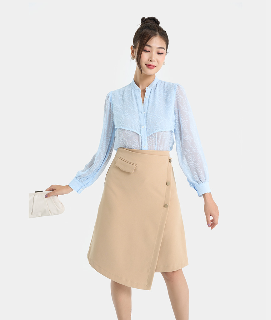 Áo Sơmi Nữ Thời Trang HNOSS Basic Form Rộng HNASM016