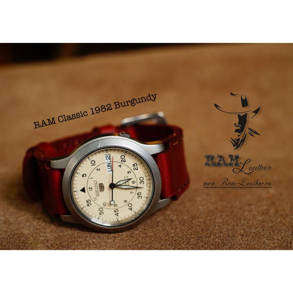 Dây da bò 18 chuyên dùng cho seiko 5 quân đội  và Orient SK