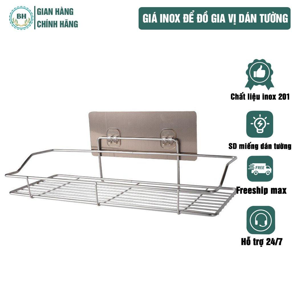 Kệ để đồ Nhà Tắm, Nhà Bếp Không Gỉ Dán Tường Siêu Dính Chịu Lực