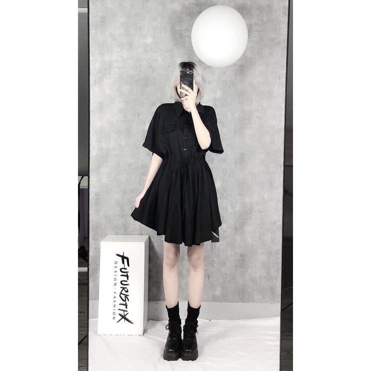 Váy Xòe Ngắn Mix Túi Siêu Xinh, Đen Phối Túi Cute V218 FuturistiX
