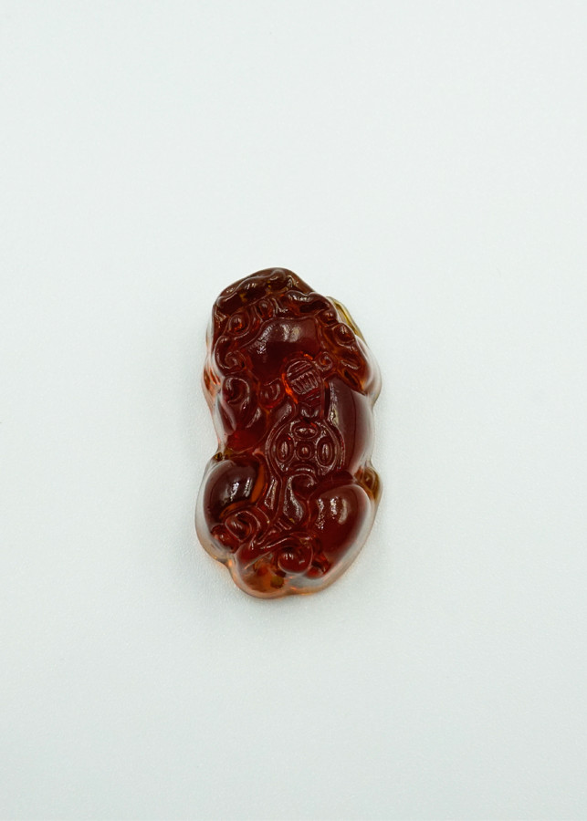 Mặt dây Tỳ Hưu đá Topaz đỏ Tài Lộc - mạng Hỏa