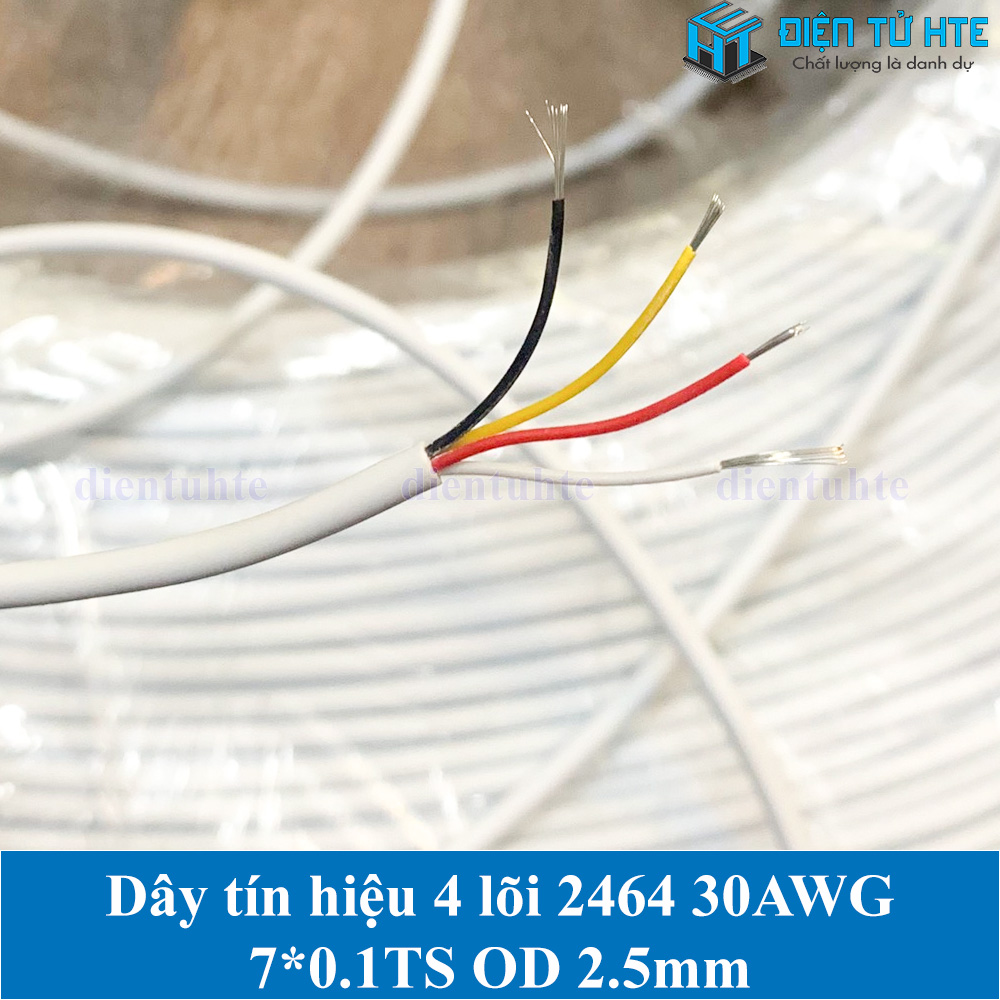 Dây tín hiệu 4 lõi 2464 30AWG 7*0.10TS vỏ PVC 80 độ OD 2.5mm
