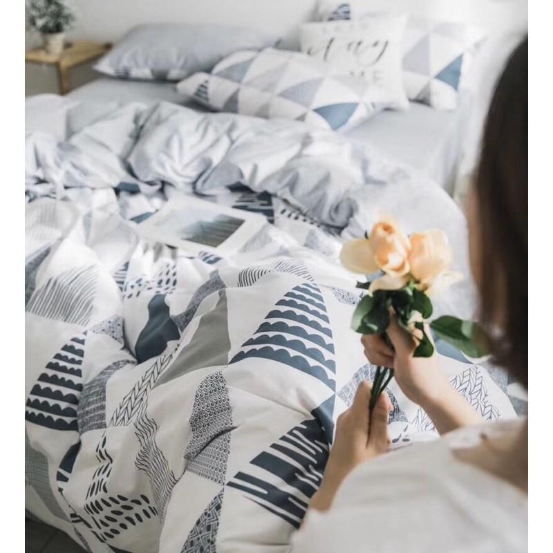 Bộ Chăn Ga Côtton Living 100%cotton Hàng Nhập Khẩu Cao Cấp 4 Món Hiện Đại