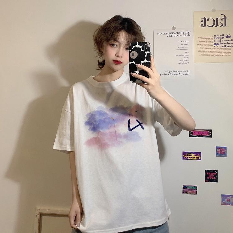 MS993 Áo thun nam nữ form rộng đám mấy loang, áo thun unisex hè cotton mềm mát