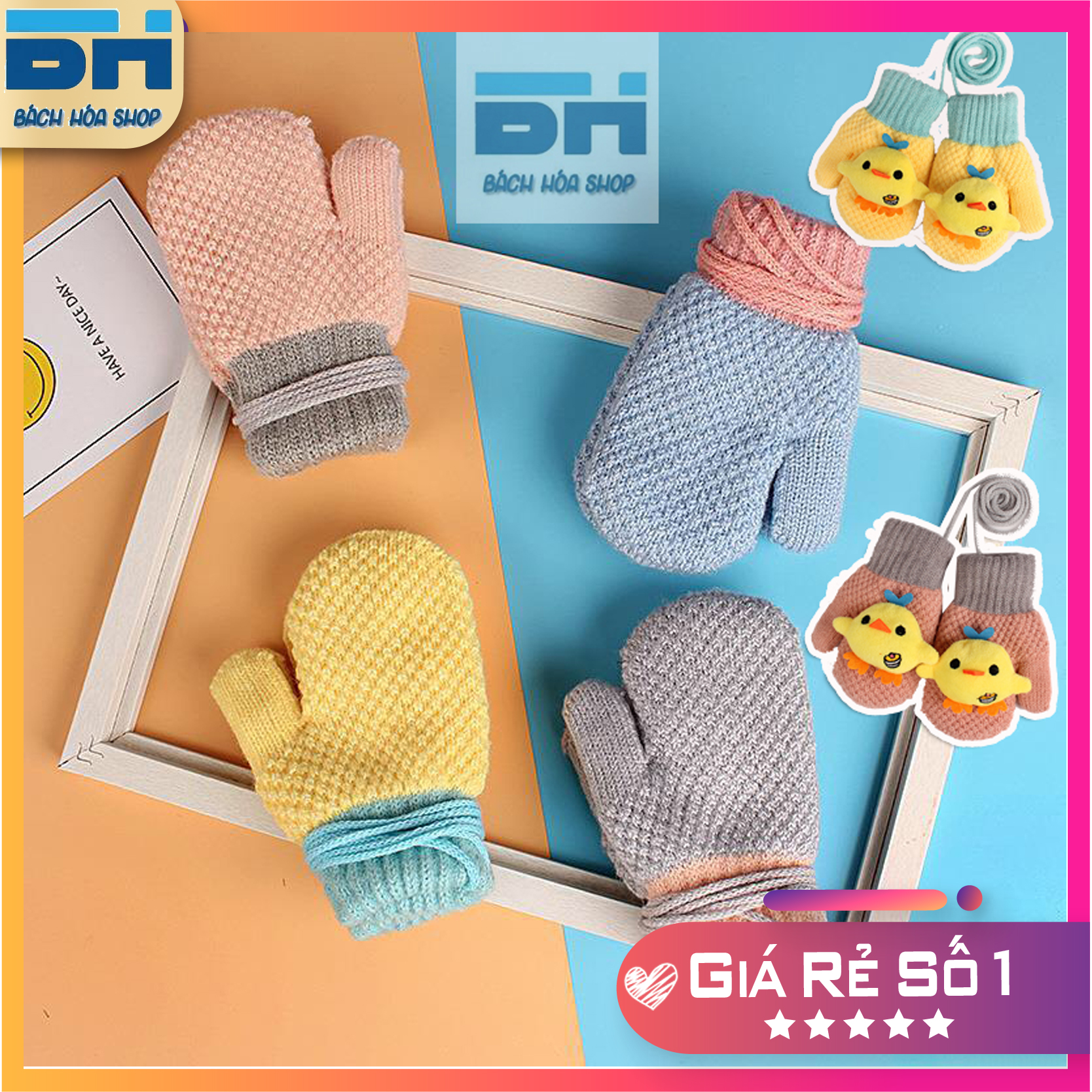 Gang tay len dệt kim BH Kids hình trái dứa dễ thương - BHS26