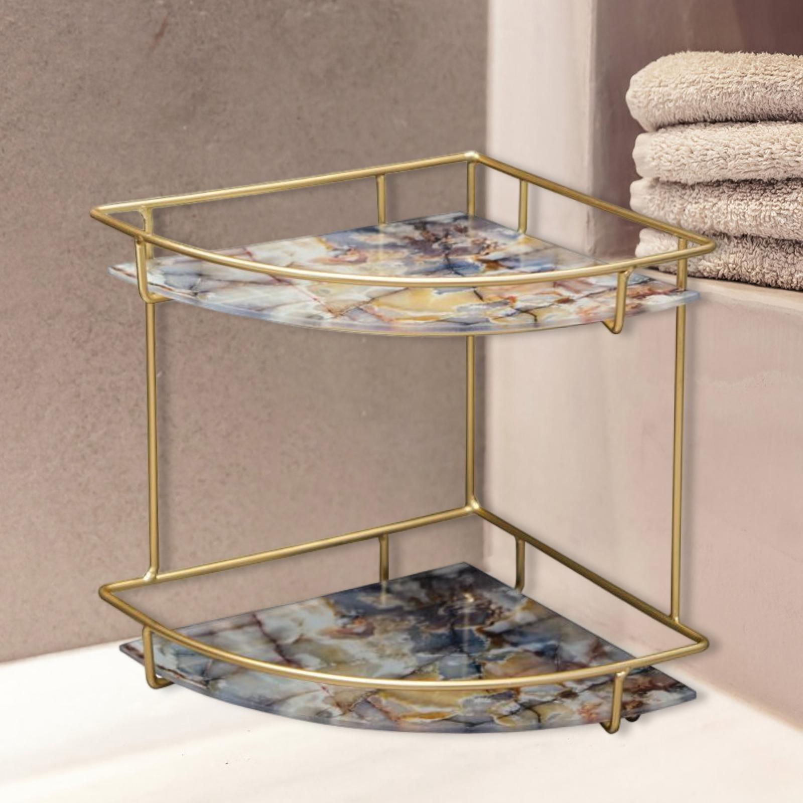 Makeup Storage Shelf Corner Countertop Organizer for Bathroom Table