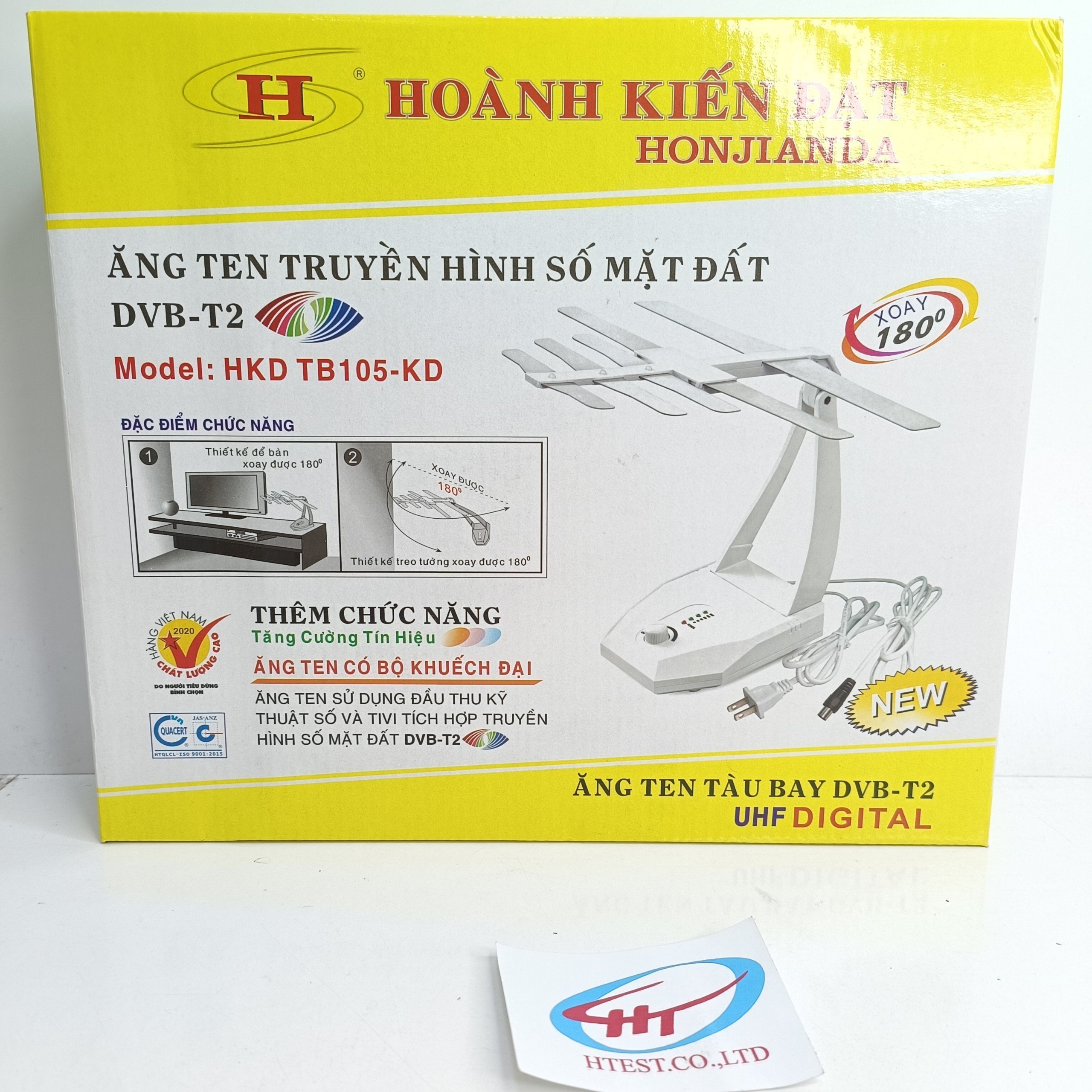 anten bàn HOÀNH KIẾN ĐẠT 105 cho chung cư cao tầng hoặc nhà gần trạm phát sóng DVB T2, Hàng Chính Hãng.