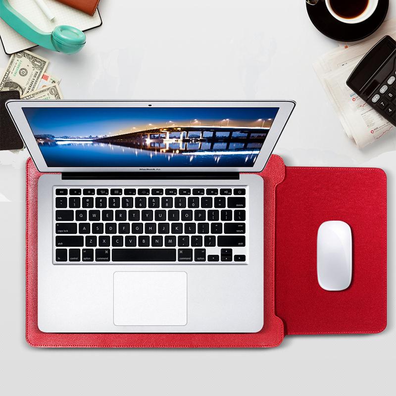 Da PU Nữ Tay Túi Dành Cho Macbook Air Pro 12 13 15 Bao Da Đồng Màu Lót Cho Macbook Air bao Ốp Lưng Dành Cho Nữ