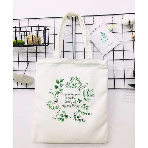 Túi vải canvas họa tiết hoa lá xinh xinh M02 GADY TOTE BAG