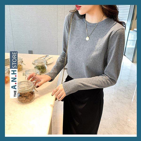 Ao thun nữ tay dài chất cotton mềm mịn