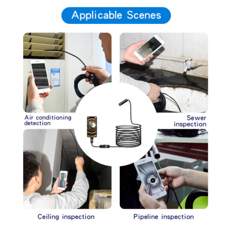 12Mm Tự Động Lấy Nét 5 Triệu Điểm Ảnh Độ Nét Cao MobilePhone Nội Soi Công Nghiệp Đường Ống Phát Hiện Câu Cá Dò Tìm Cá Borescope