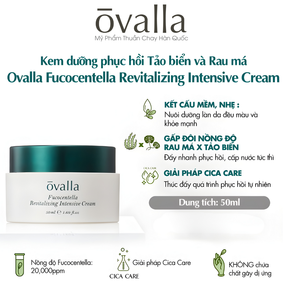 [GIFT] KEM DƯỠNG PHỤC HỒI THUẦN CHAY OVALLA 50ML