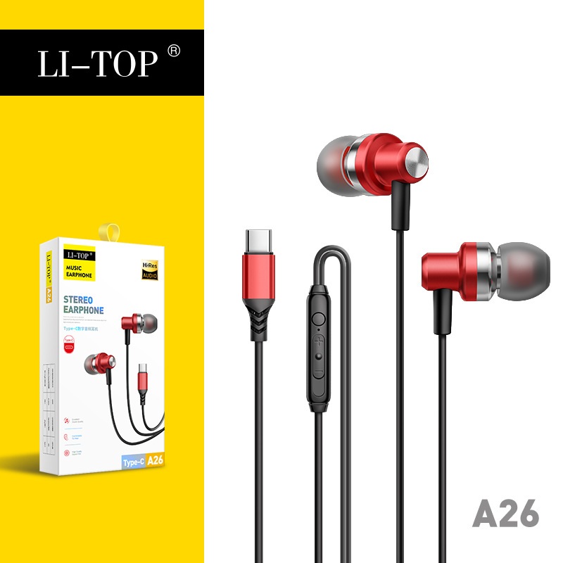 Tai Nghe Nhét Tai Có Dây A26 Vỏ Kim Loại, Type-C Giải Mã Kỹ Thuật Số, Có Micro, Âm Thanh Stereo - miếng lót chuột