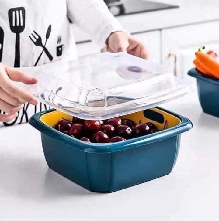 Set rổ chậu có nắp