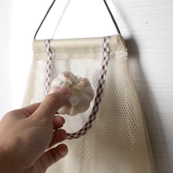 Giỏ Đựng Hành Tỏi, Túi lưới treo tường đựng thực phẩm Bảo quản của quả, hành tỏi