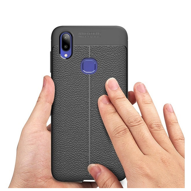 Ốp Lưng Cho Vivo V11i Silicon Giả Da, Chống Sốc Auto Focus - Hàng Chính Hãng