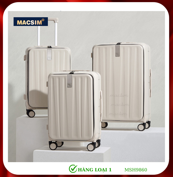 Vali cao cấp Macsim Hanke MSH9860 - Hàng loại 1 màu trắng ( 20 incher)