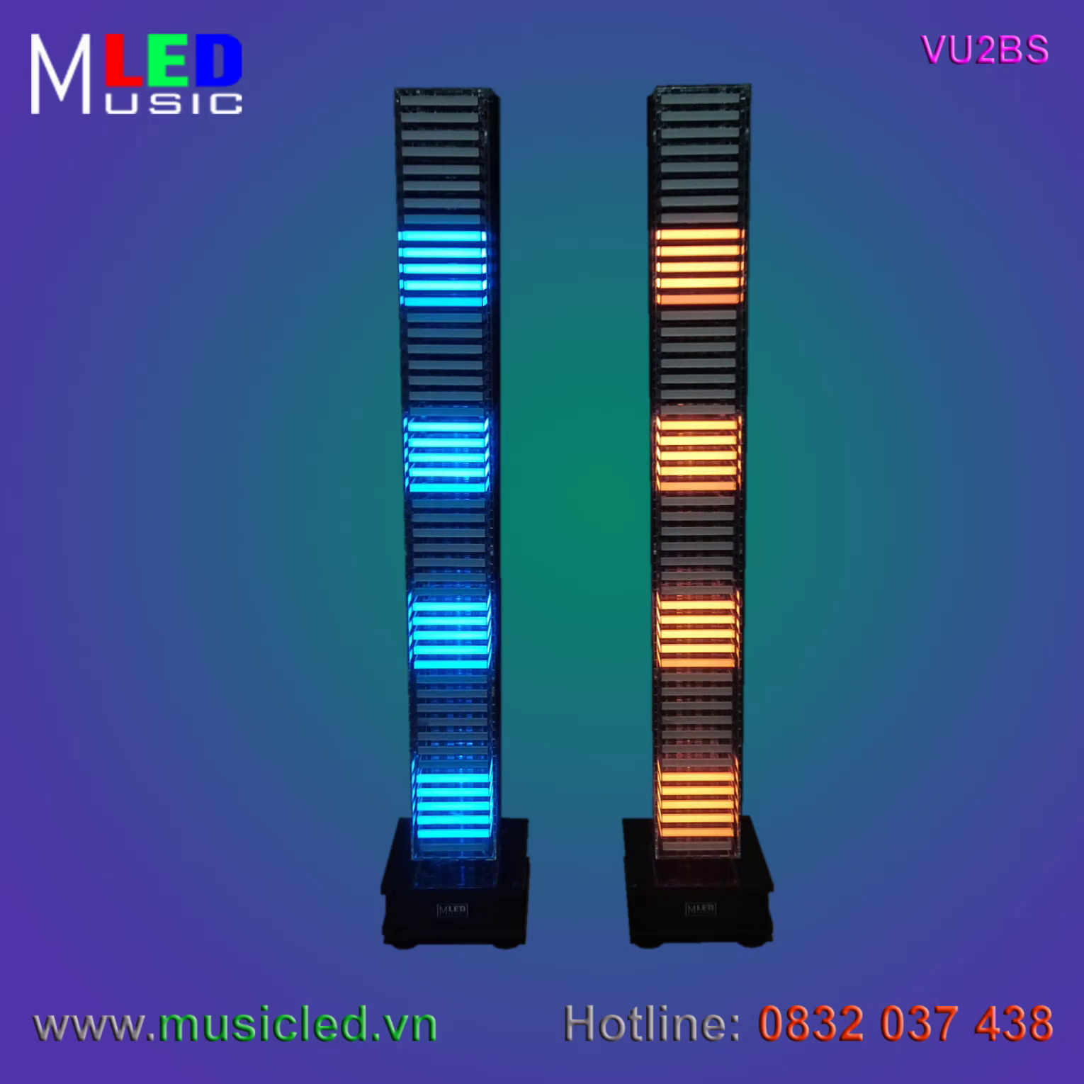 Đôi đèn Music LED nháy theo âm lượng nhạc cỡ lớn (VU2BS)