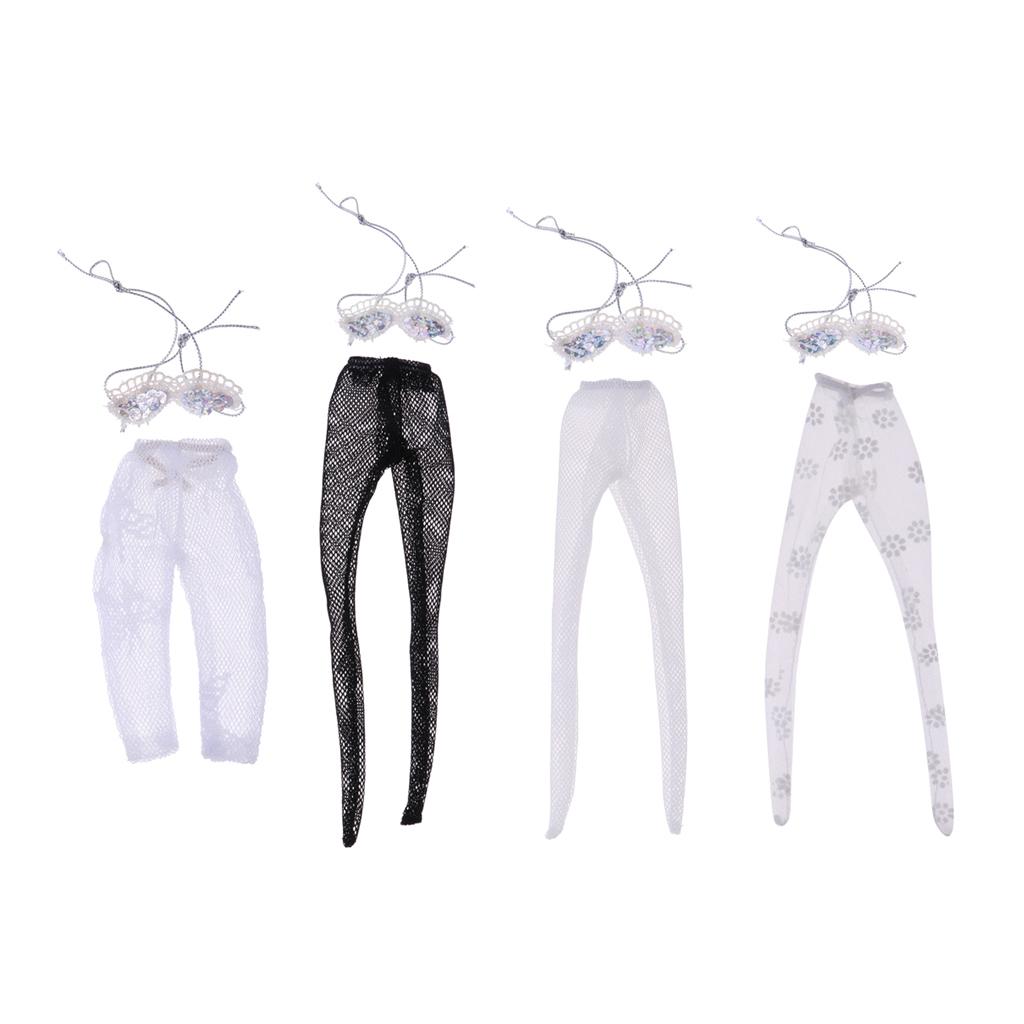 4Set Doll Underwear Tops & Lace Panty-Hose Shorts Pants For Doll Accs