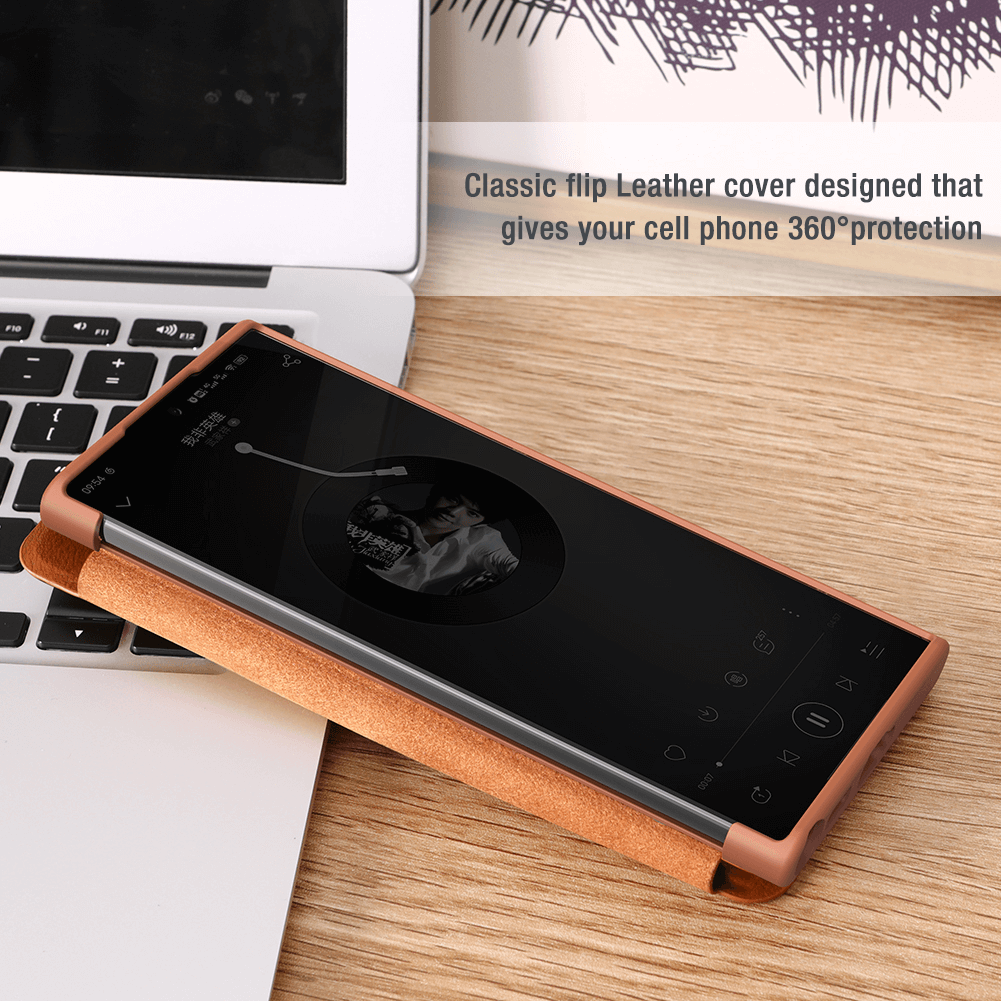 Case bao da chống sốc cho Samsung Galaxy S22 Ultra hiệu Nillkin Qin Pro trang bị nắp bảo vệ Camera - hàng nhập khẩu