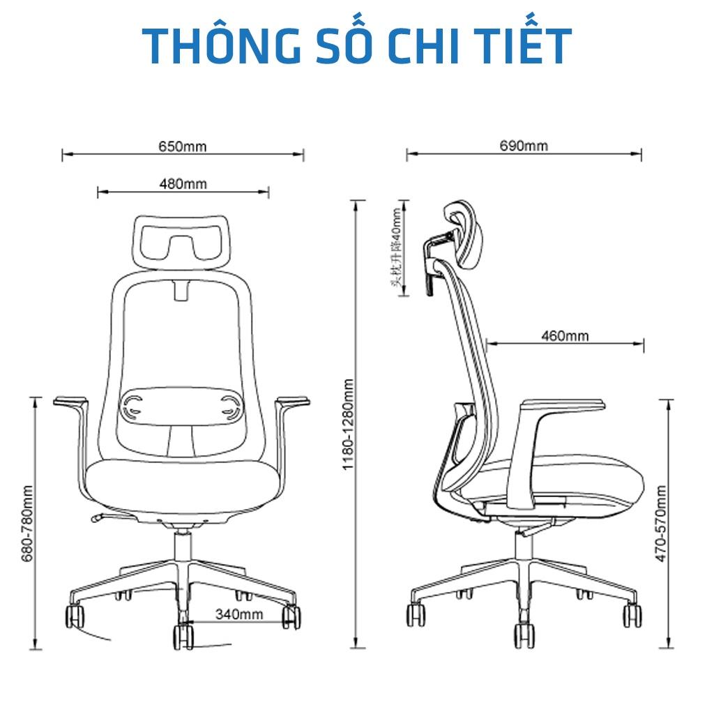 Ghế công thái học GOVI Ergonomic Felix F6232A-HS Thiết kế bảo vệ sức khỏe