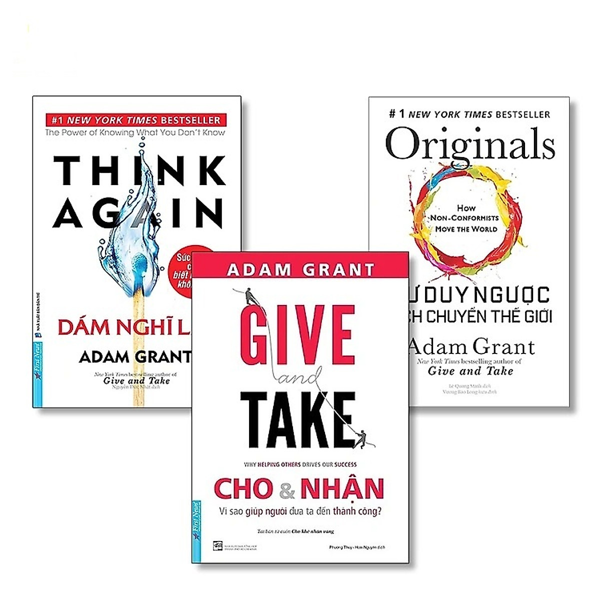 Combo 3Q : Dám Nghĩ Lại + Cho Và Nhận + Tư Duy Ngược Dịch Chuyển Thế Giới (Adam Grant)