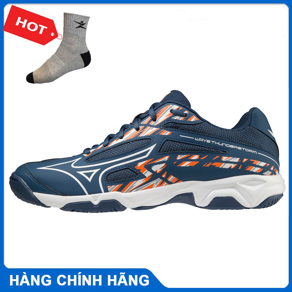 Giày thể thao cầu lông chính hãng MIZUNO WAVE THUNDERSTORM mẫu mới dành cho cả nam và nữ- tặng tất thể thao bendu chính hãng